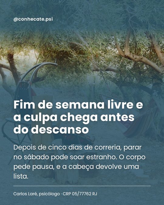 Post com foto: Fim de semana livre e a culpa chega antes do descanso